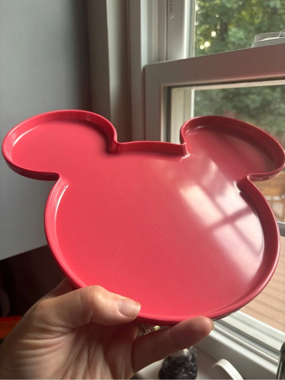 Disney Colorful Mickey-Shaped Melamine Plates — Blue, Red, Green, Orange